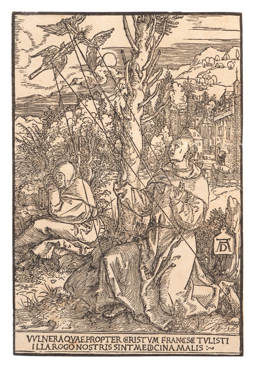 Szent Ferenc a stigmák fogadása c. 1505. alkotó: Albrecht Dürer