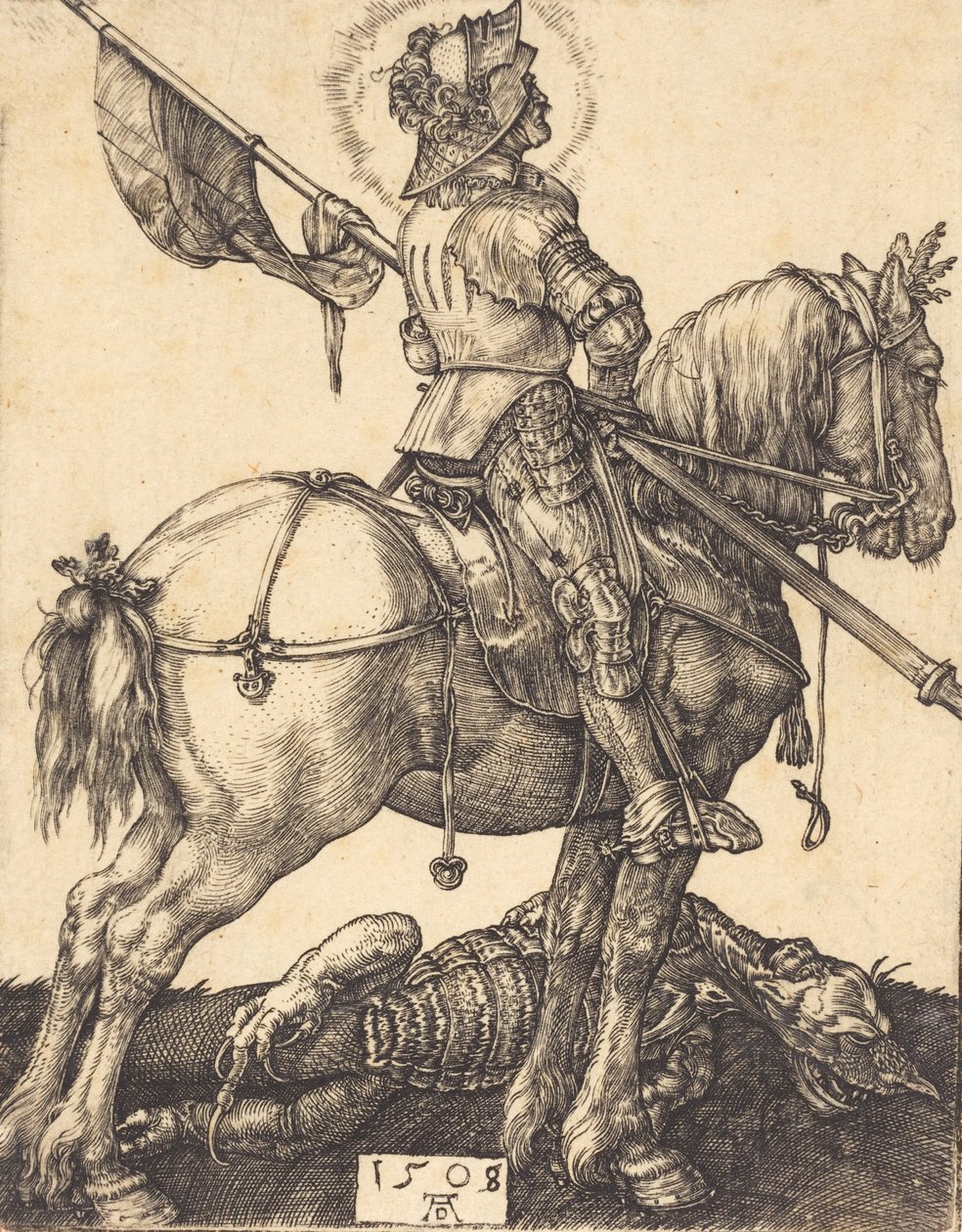 Szent György lóháton, 1508. alkotó: Albrecht Dürer