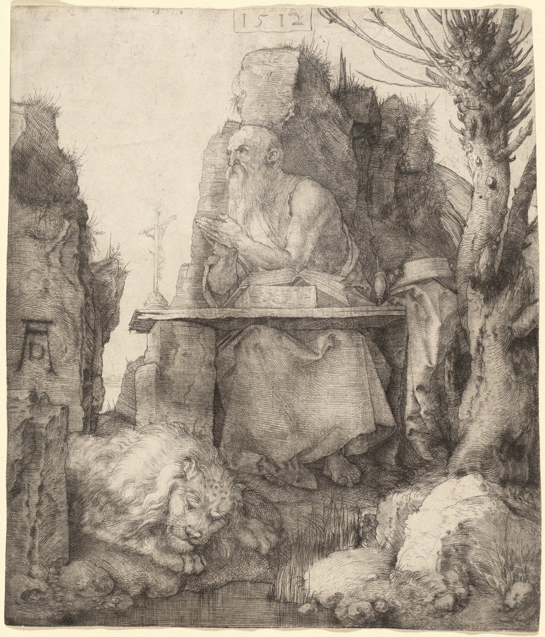 Szent Jeromos a Pollard Willow mellett alkotó: Albrecht Dürer