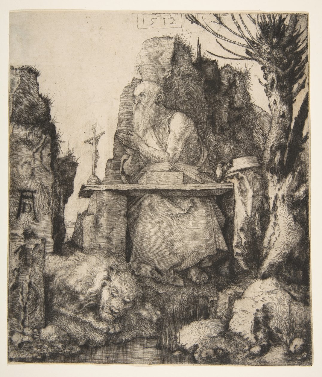 Szent Jeromos a fűzfa mellett, 1512. alkotó: Albrecht Dürer