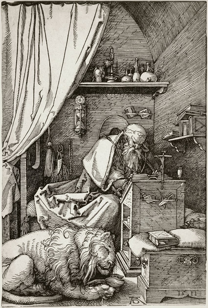 Szent Jeromos a cellájában (Bartsch 114) alkotó: Albrecht Dürer