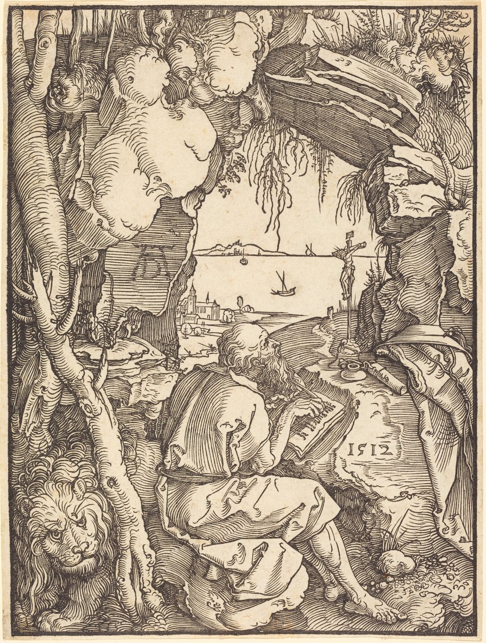 Szent Jeromos egy barlangban alkotó: Albrecht Dürer