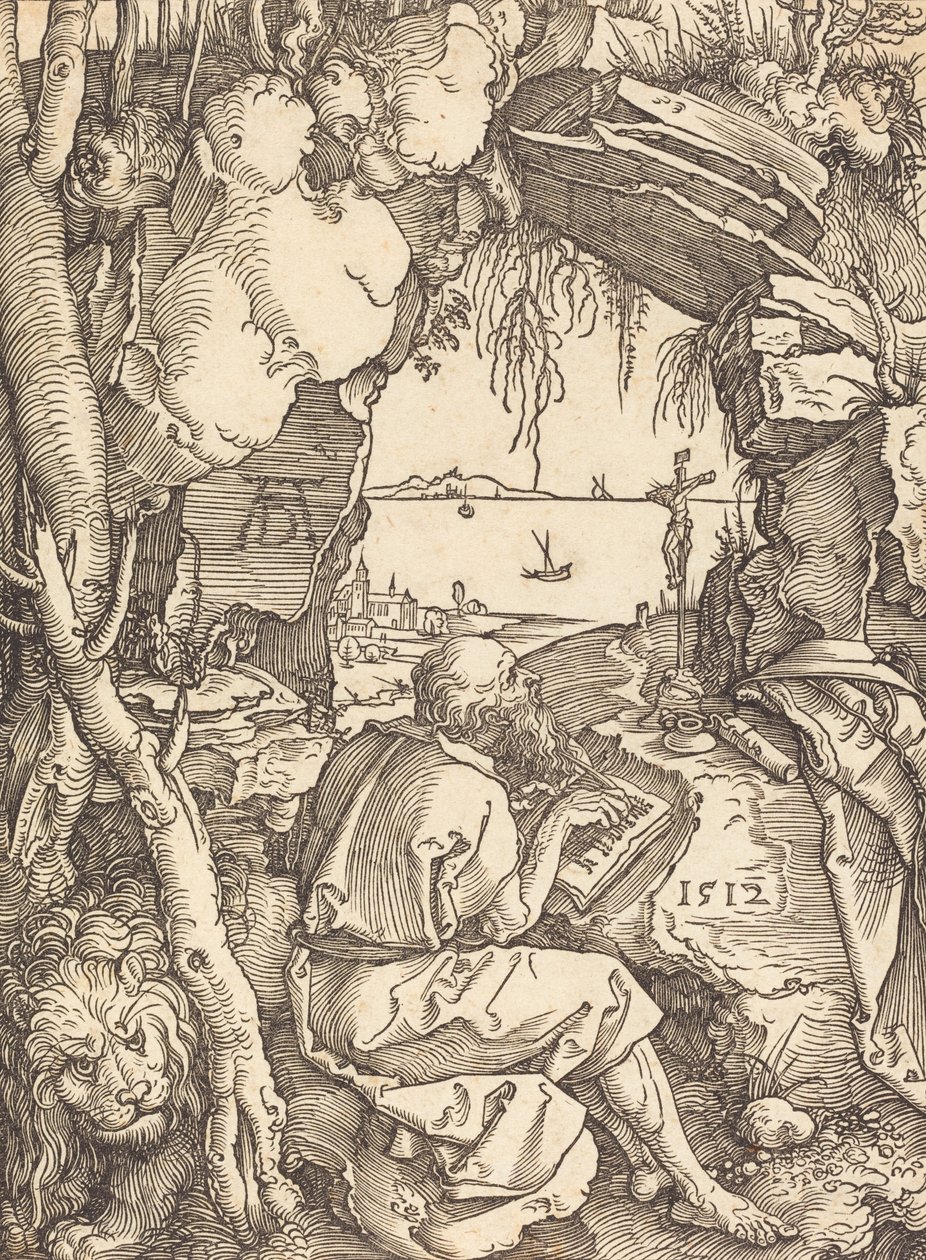 Szent Jeromos egy barlangban, 1512. alkotó: Albrecht Dürer