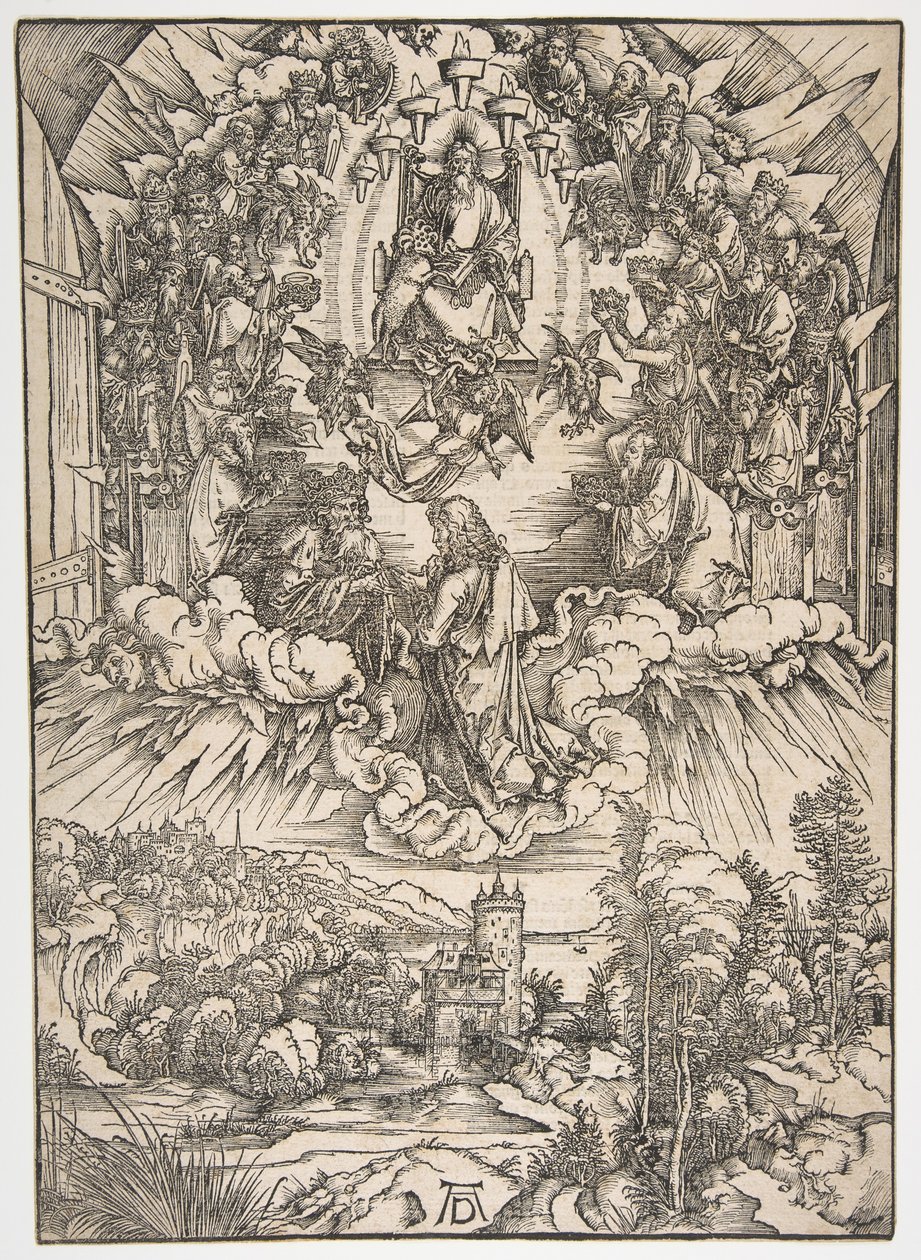 Szent János Isten és a vének előtt, Az Apokalipszis.n.d. alkotó: Albrecht Dürer