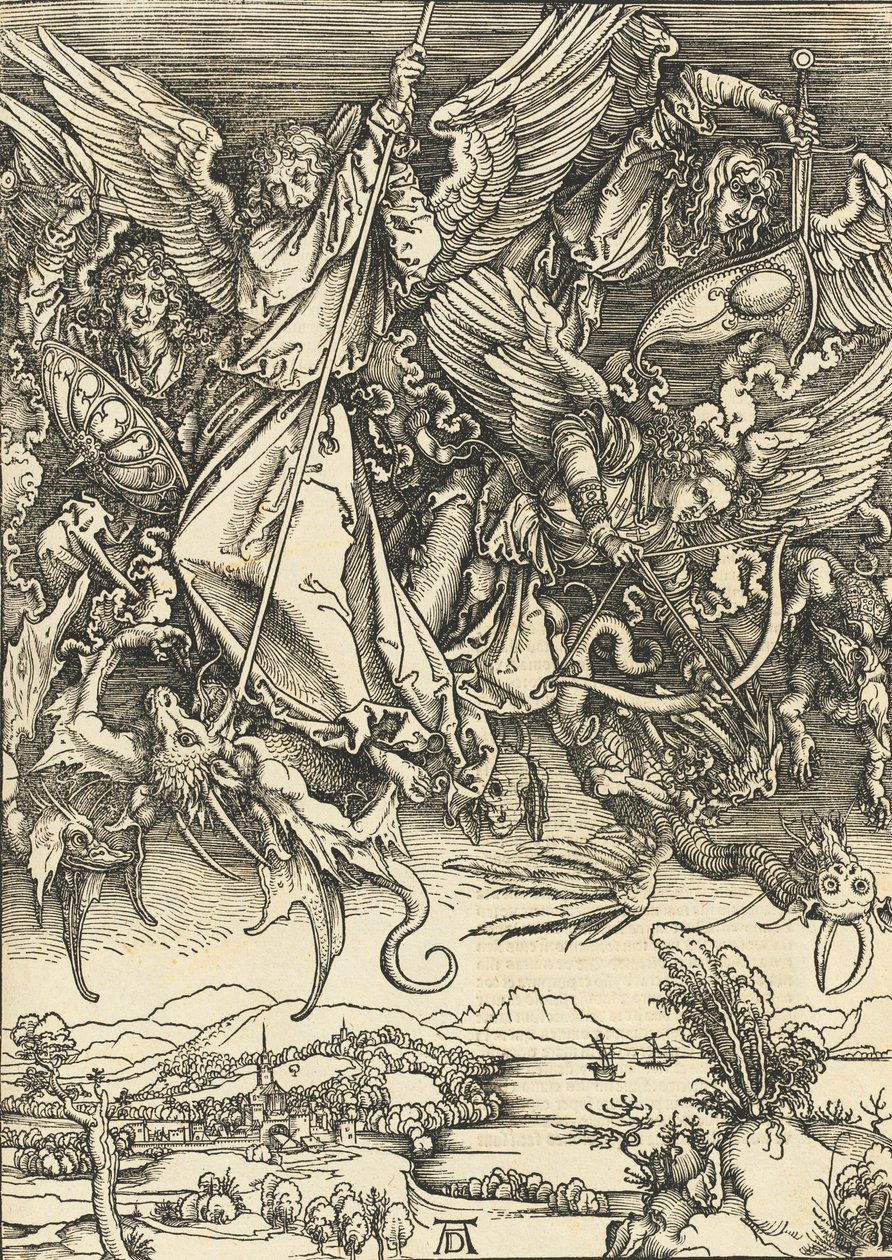Szent Mihály harcol a sárkánnyal, valószínűleg c. 14961498 megjelent 1511. alkotó: Albrecht Dürer