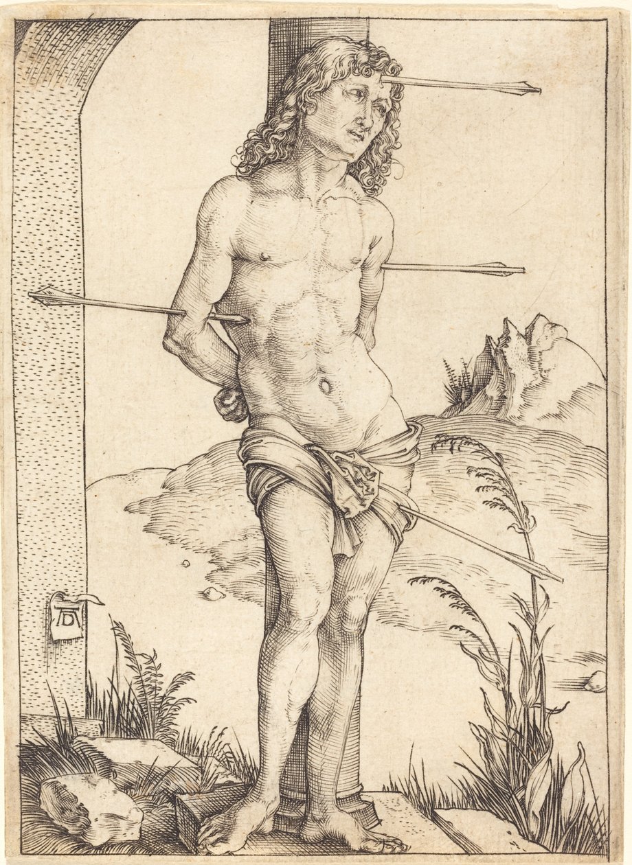 Szent Sebestyén az oszlophoz kötve alkotó: Albrecht Dürer