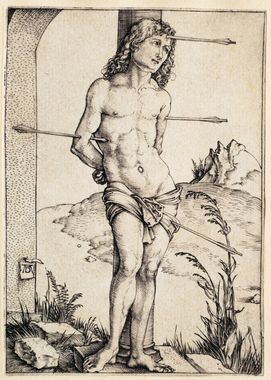 Oszlophoz kötözött Szent Sebestyén alkotó: Albrecht Dürer