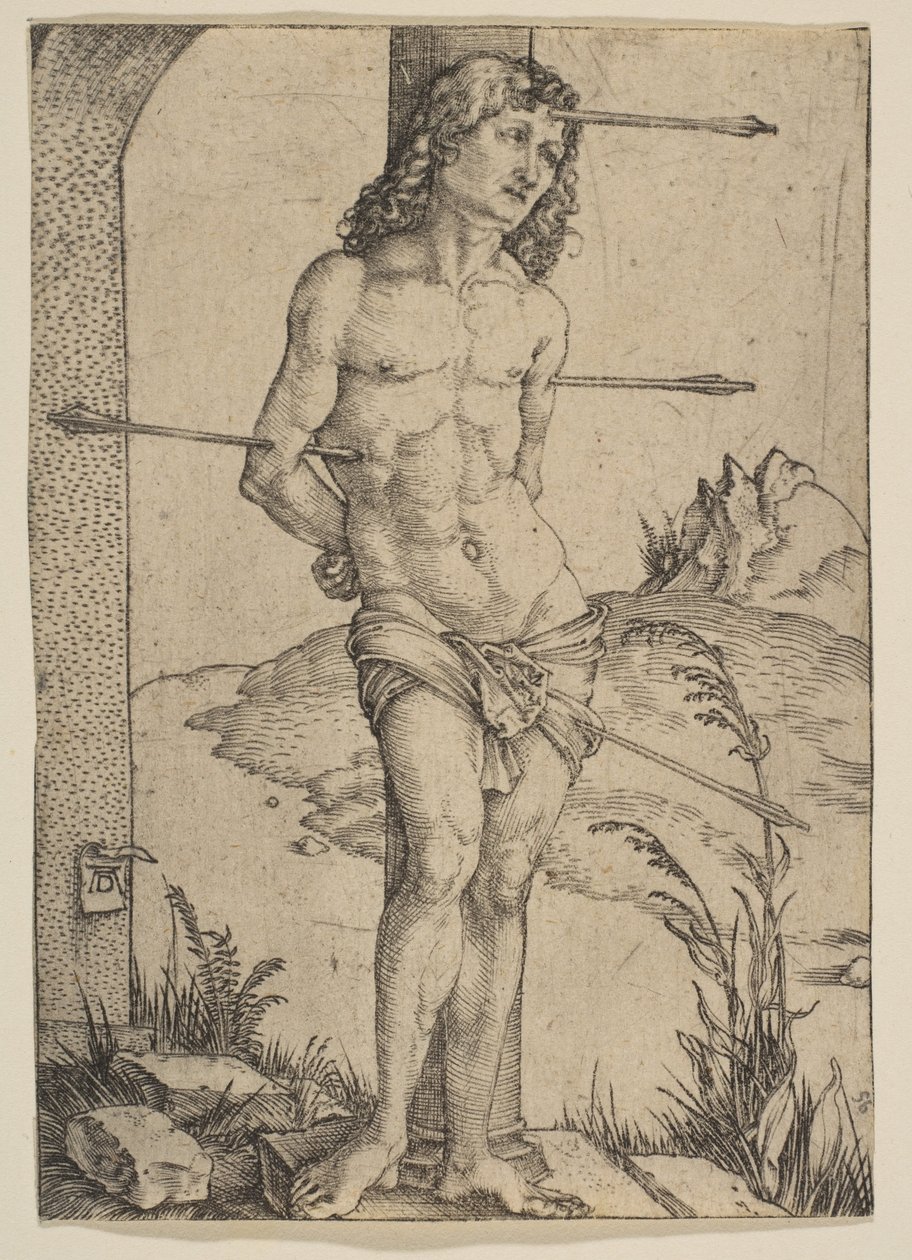 Oszlophoz kötözött Szent Sebestyén alkotó: Albrecht Dürer