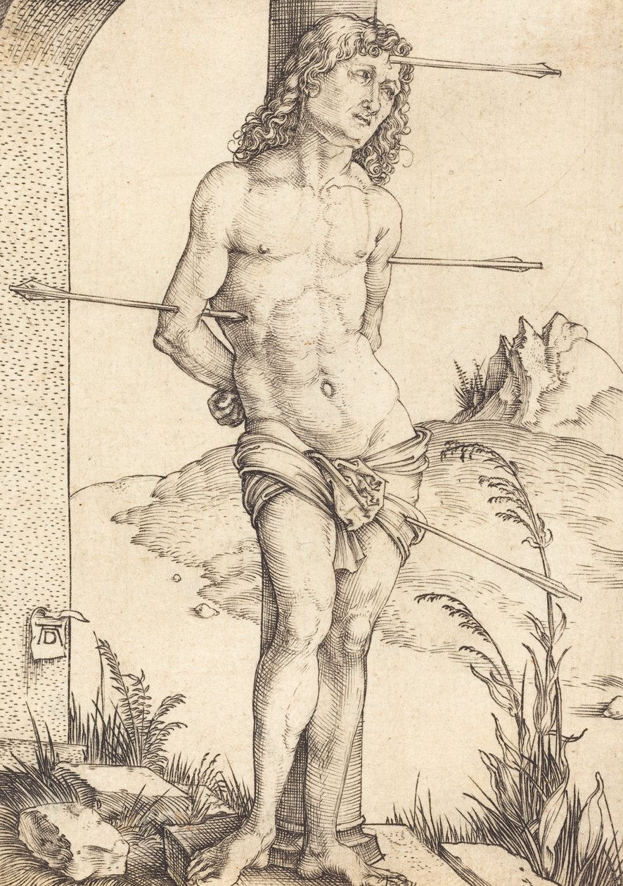 Szent Sebestyén az oszlophoz kötve, valószínűleg 14981499. alkotó: Albrecht Dürer