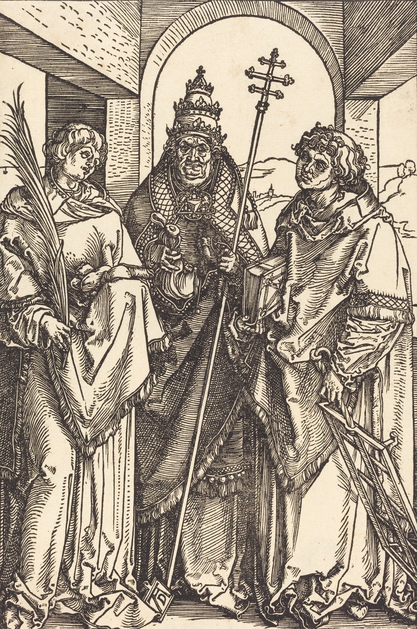 Szent István, Sixtus és Lőrinc, valószínűleg c. 15041505. alkotó: Albrecht Dürer