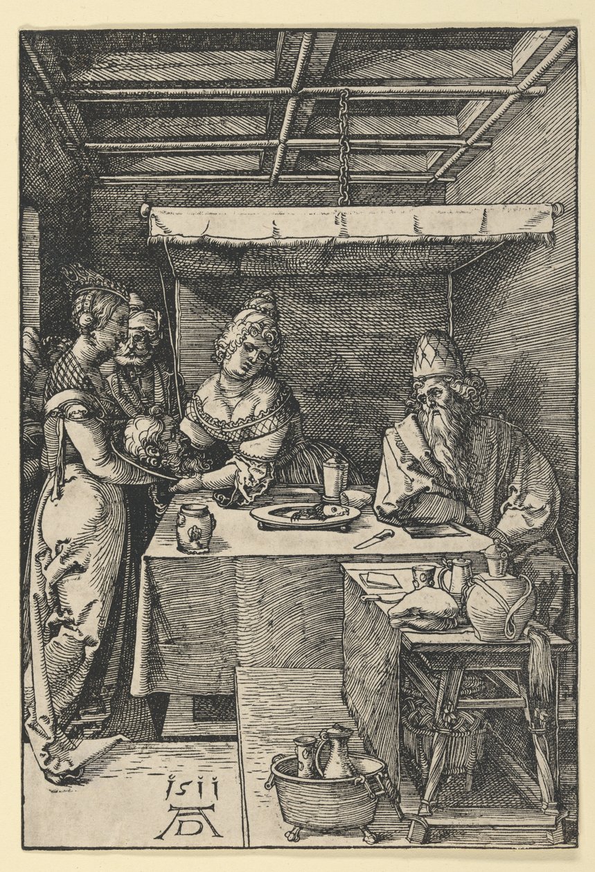 Salome átadja Keresztelő Szent János fejét édesanyjának, Heródiásnak alkotó: Albrecht Dürer