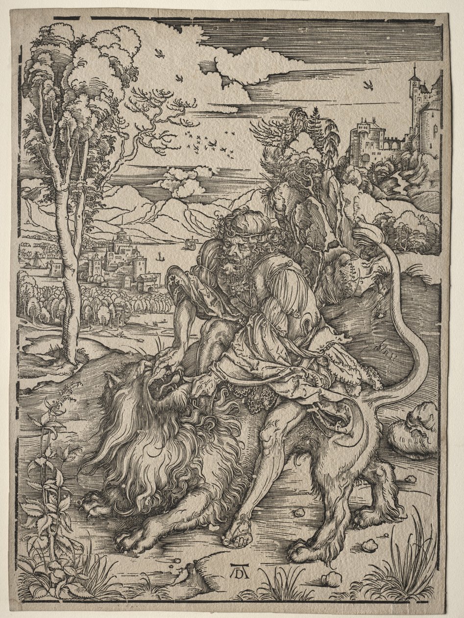 Sámson megöli az oroszlánt alkotó: Albrecht Dürer