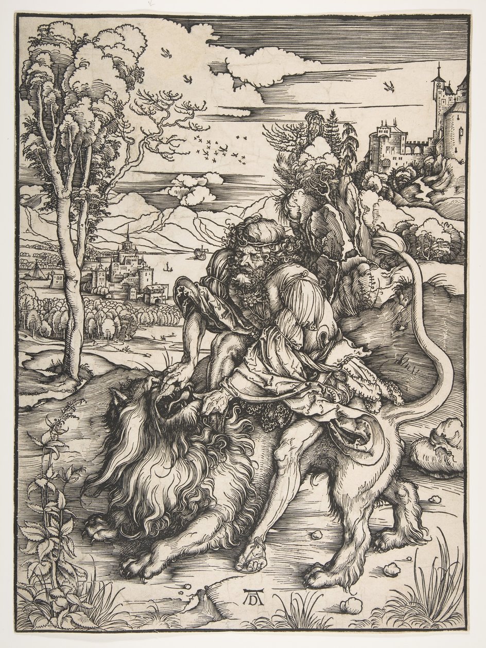 Samson Rending the Lion, ca. 1497-98. alkotó: Albrecht Dürer