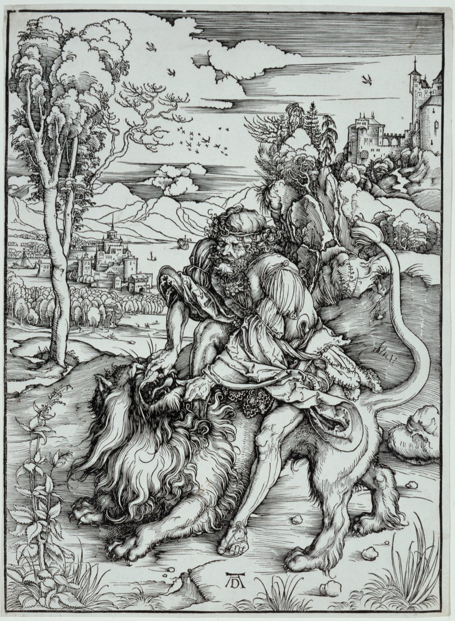 Sámson megöli az oroszlánt alkotó: Albrecht Dürer