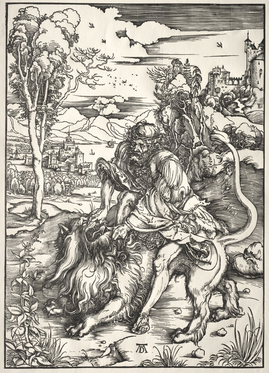 Sámson és az oroszlán alkotó: Albrecht Dürer