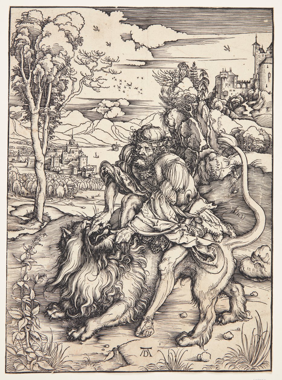 Sámson széttépi az oroszlánt alkotó: Albrecht Dürer