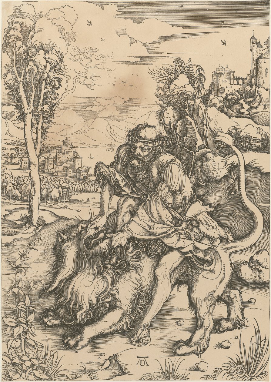 Sámson megöli az oroszlánt alkotó: Albrecht Dürer