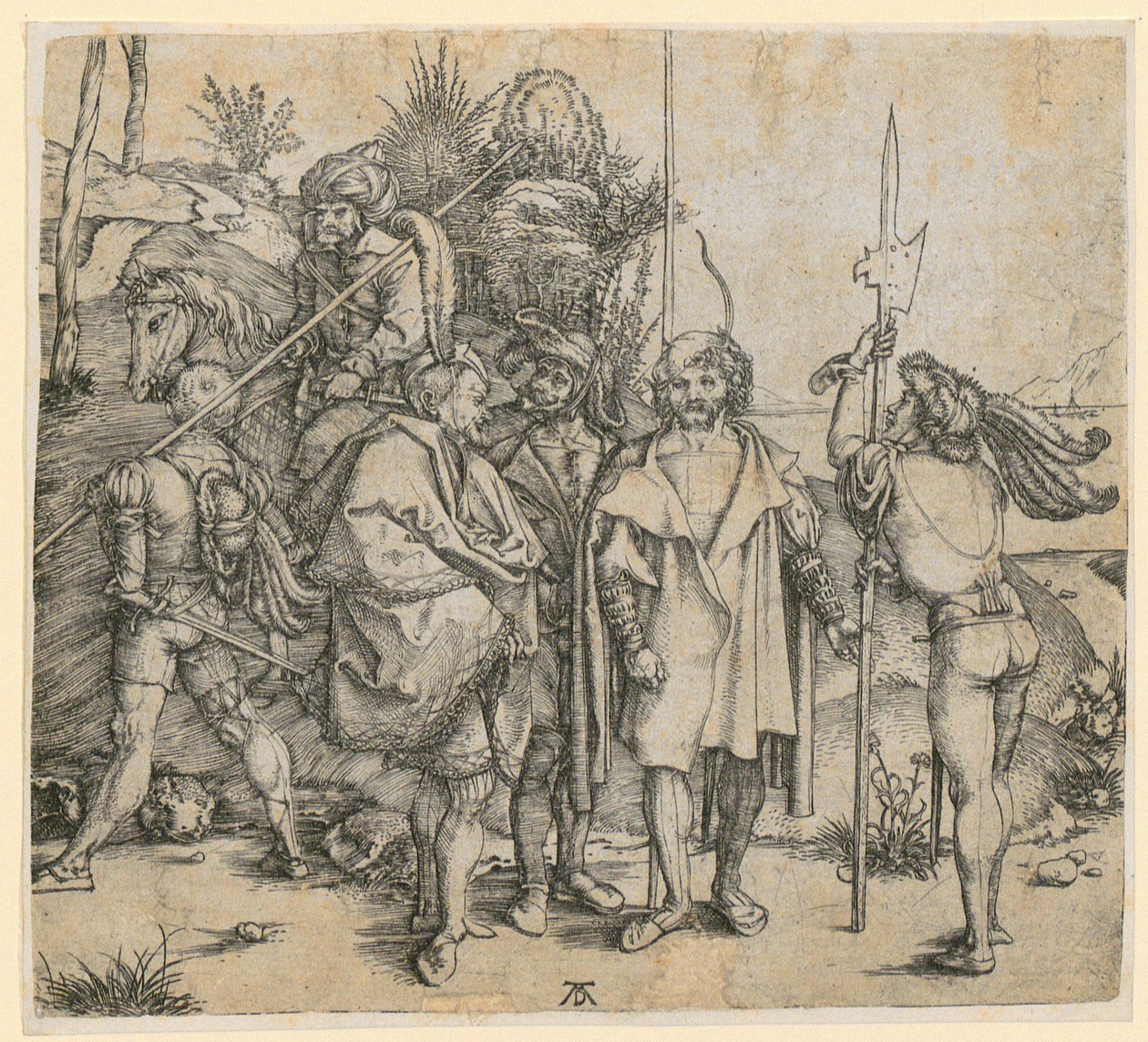 Hat fegyveres férfi alkotó: Albrecht Dürer