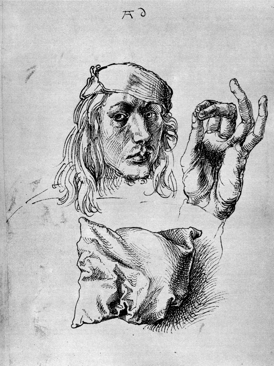 Önarckép párnával, 1493, 1936 alkotó: Albrecht Dürer