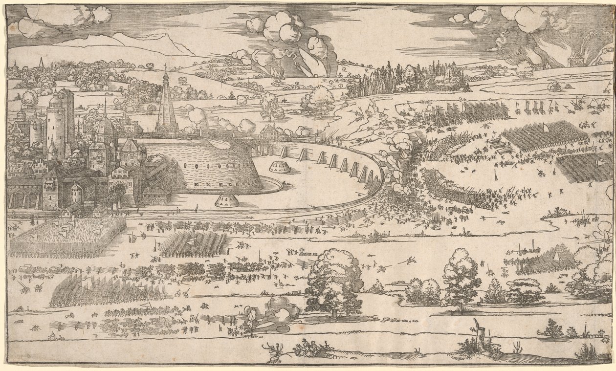 Egy erőd ostroma: jobb oldali rész. alkotó: Albrecht Dürer