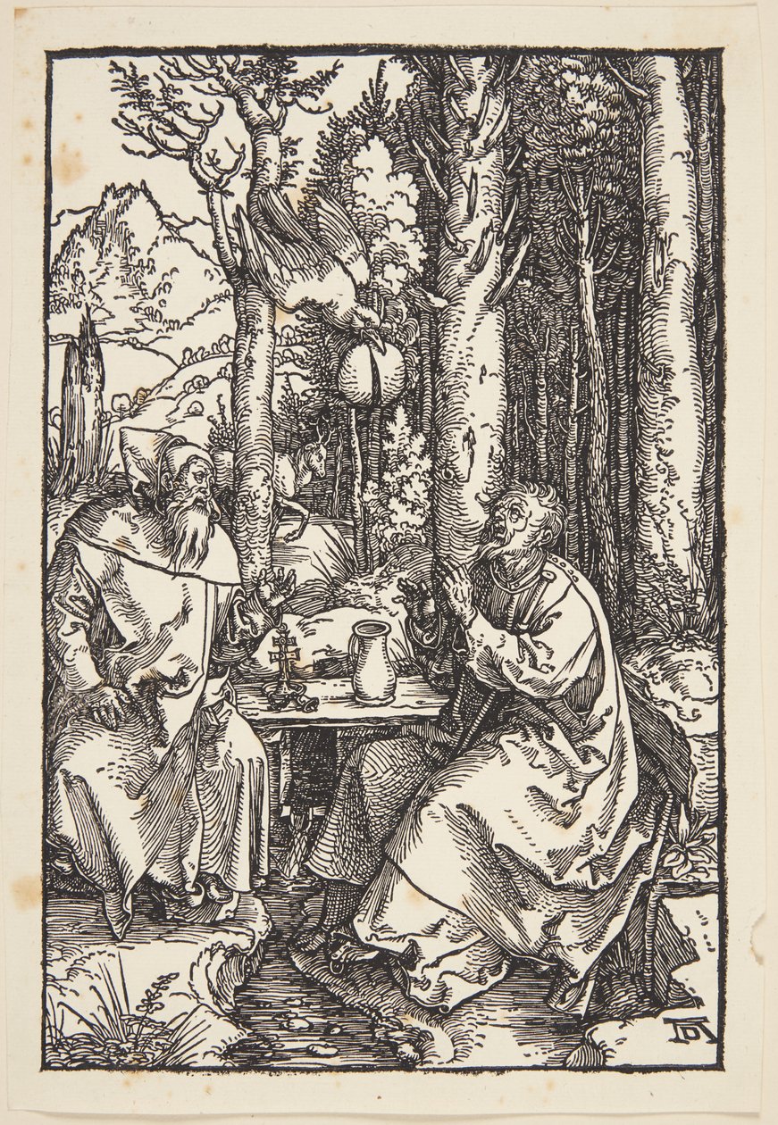 Szent Antal meglátogatja Szent Pált a pusztában alkotó: Albrecht Dürer