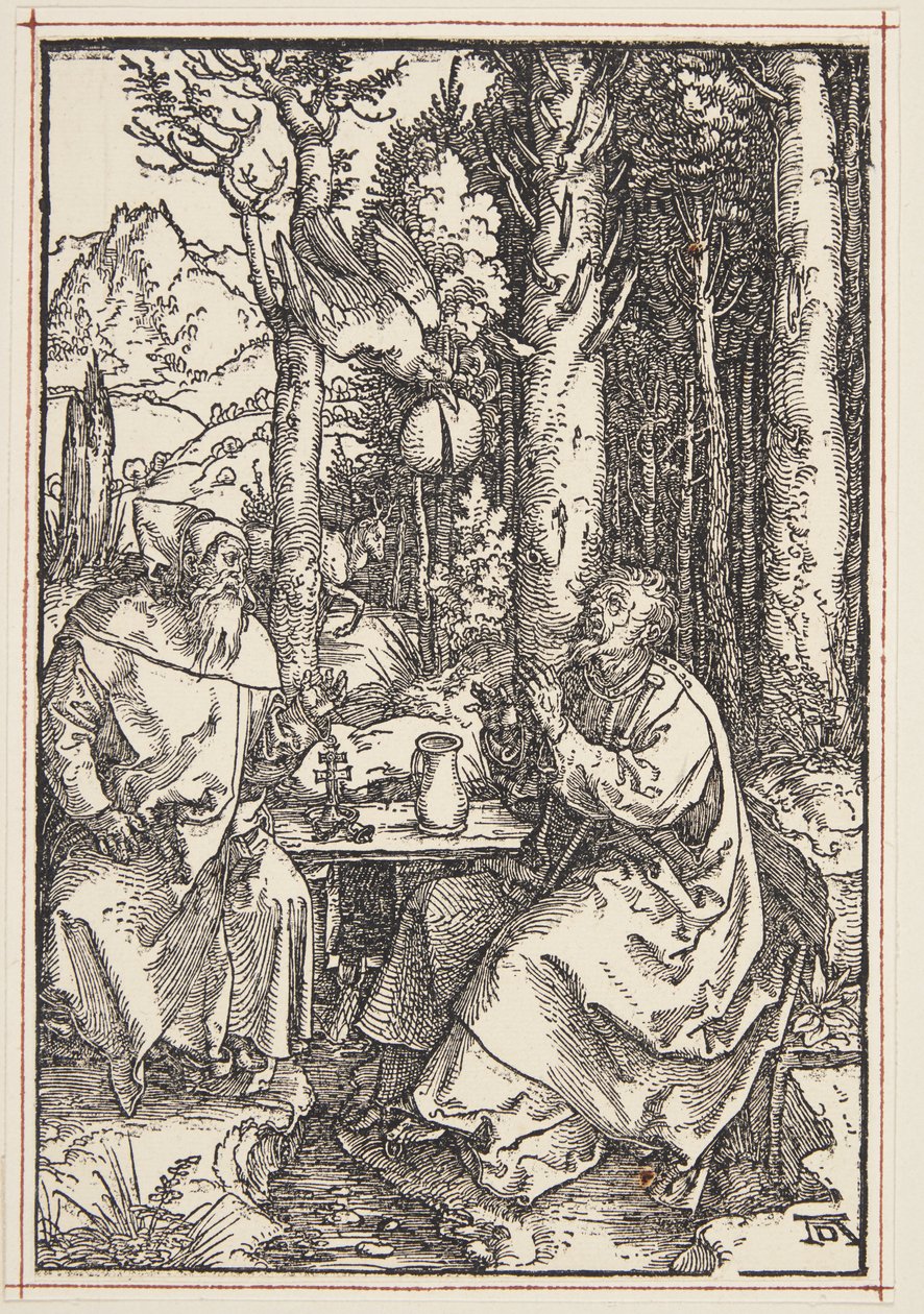 Szent Antal meglátogatja Szent Pált a pusztában alkotó: Albrecht Dürer