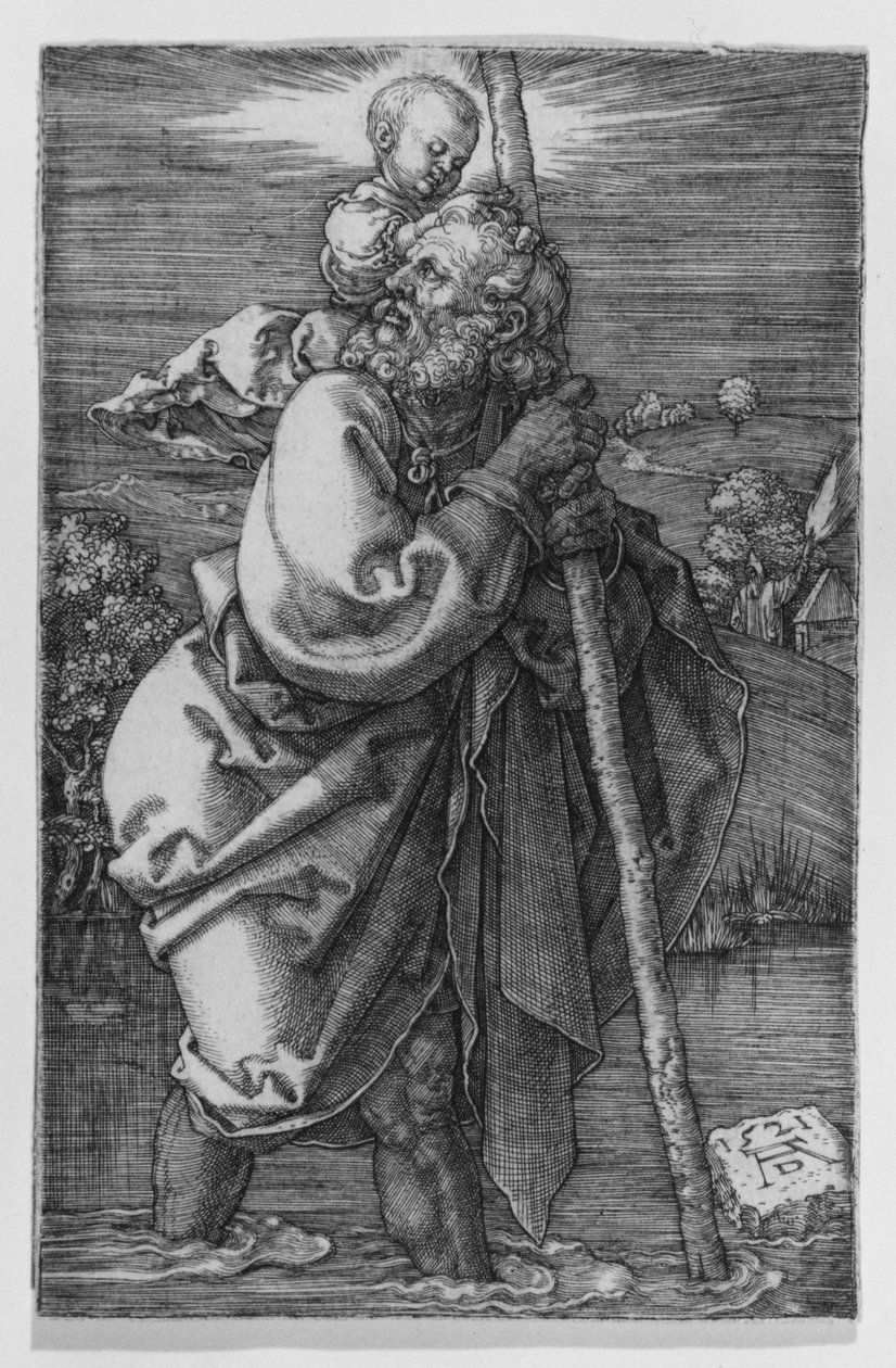 Balra néző Szent Kristóf alkotó: Albrecht Dürer