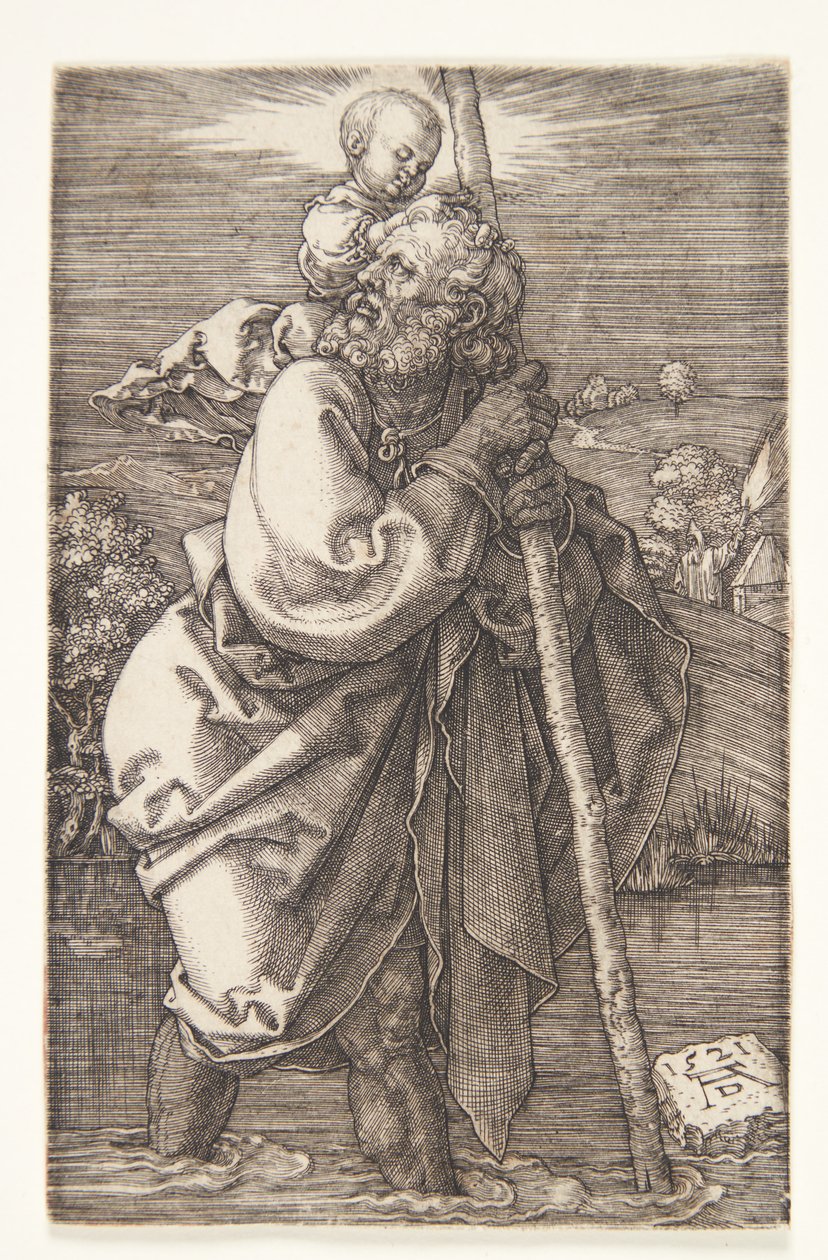 Szent Kristóf balra néz alkotó: Albrecht Dürer