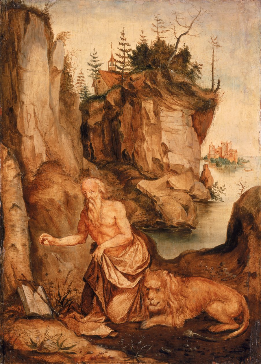 Szent Jeromos és az oroszlán, 1500 körül alkotó: Albrecht Dürer