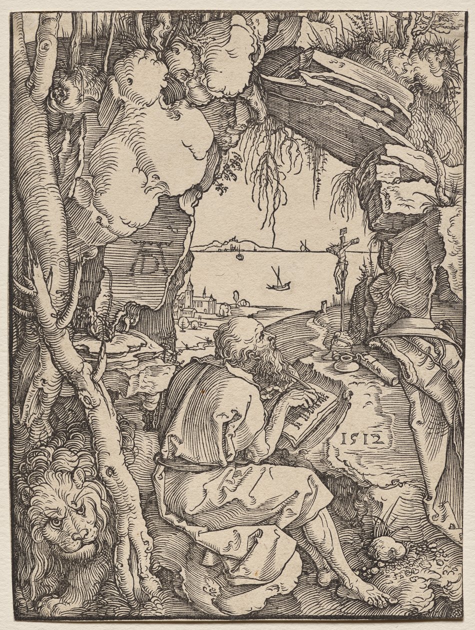Szent Jeromos egy barlangban alkotó: Albrecht Dürer
