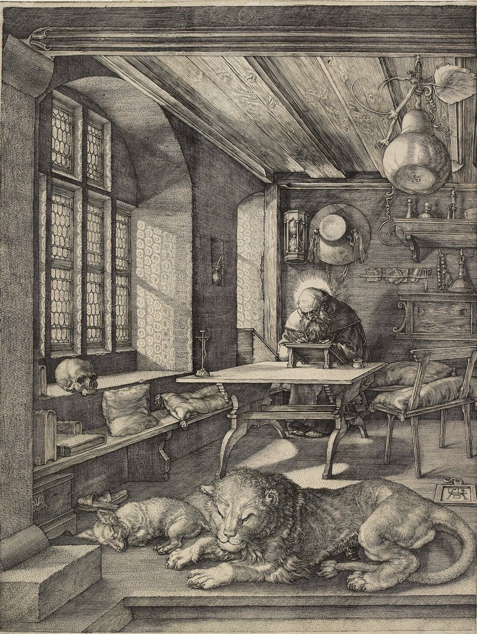 Szent Jeromos a dolgozószobájában, 1514 alkotó: Albrecht Dürer