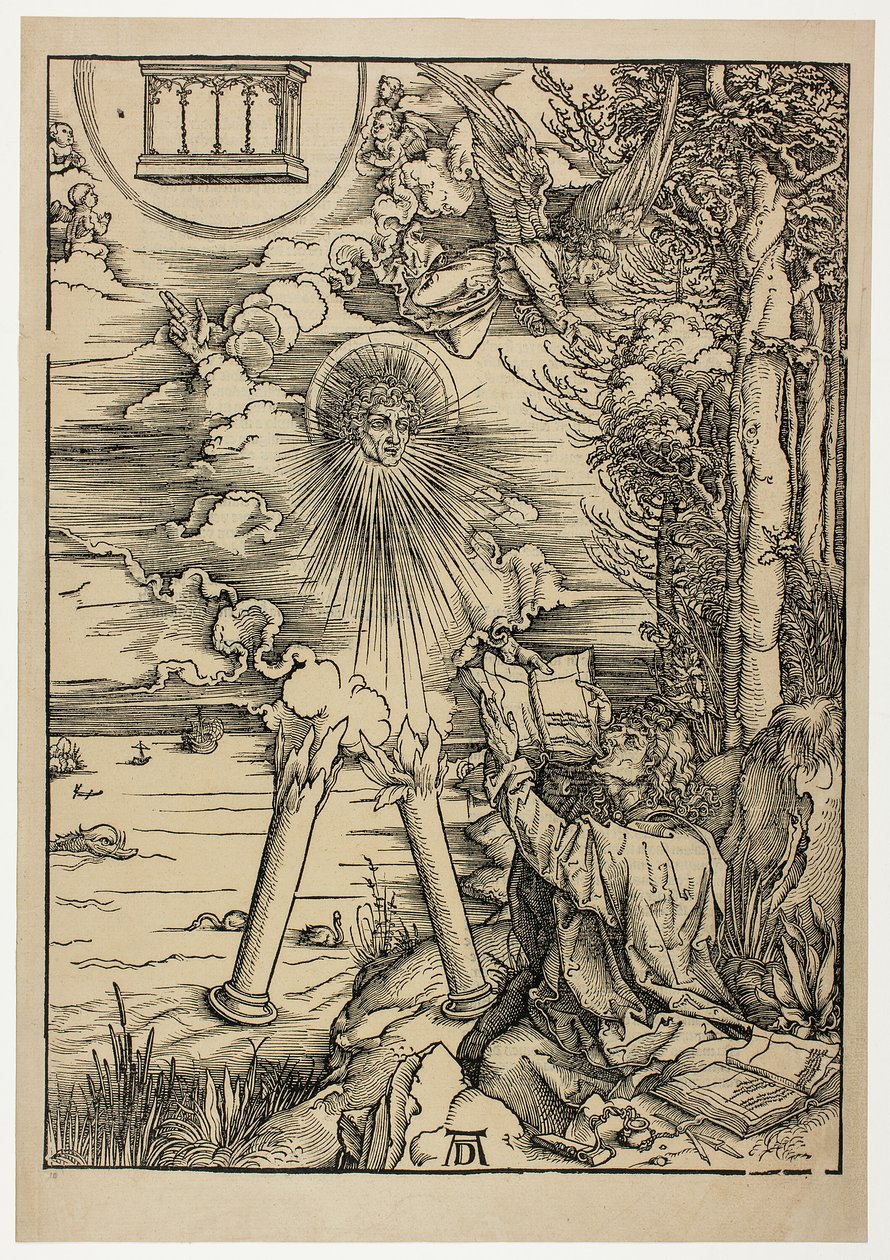 Szent János, aki felfalja a könyvet, az Apokalipszisből alkotó: Albrecht Dürer