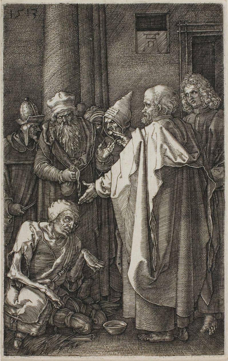 Szent Péter és Szent János a nyomorék gyógyítása, A vésett szenvedélyből alkotó: Albrecht Dürer