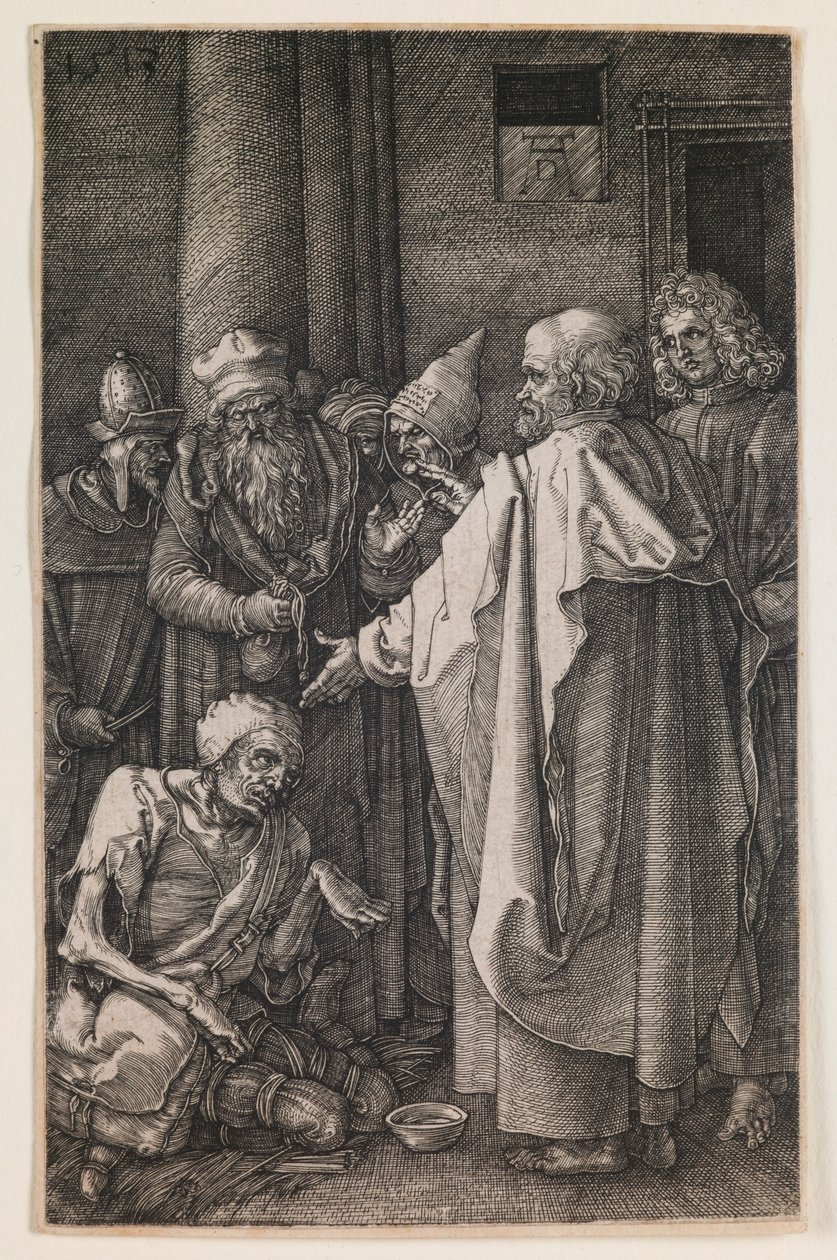 Szent Péter és Szent János a templom kapujában, a „Vésett szenvedély” sorozatból alkotó: Albrecht Dürer