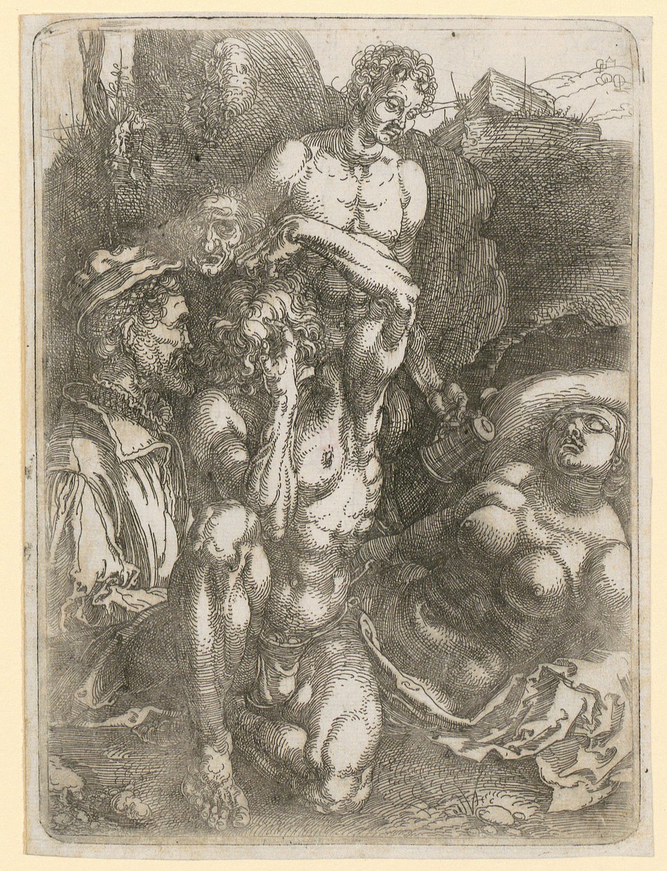 Tanulmánylap öt alakkal alkotó: Albrecht Dürer