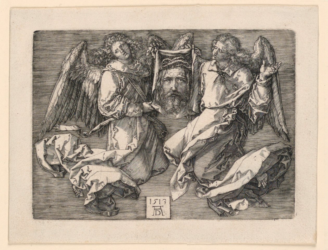 Sudarium Két angyal által megjelenítve alkotó: Albrecht Dürer