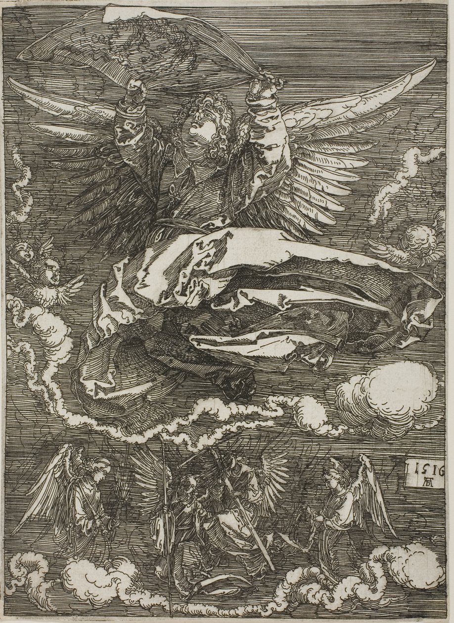 Egy angyal által kiterített Sudarium alkotó: Albrecht Dürer