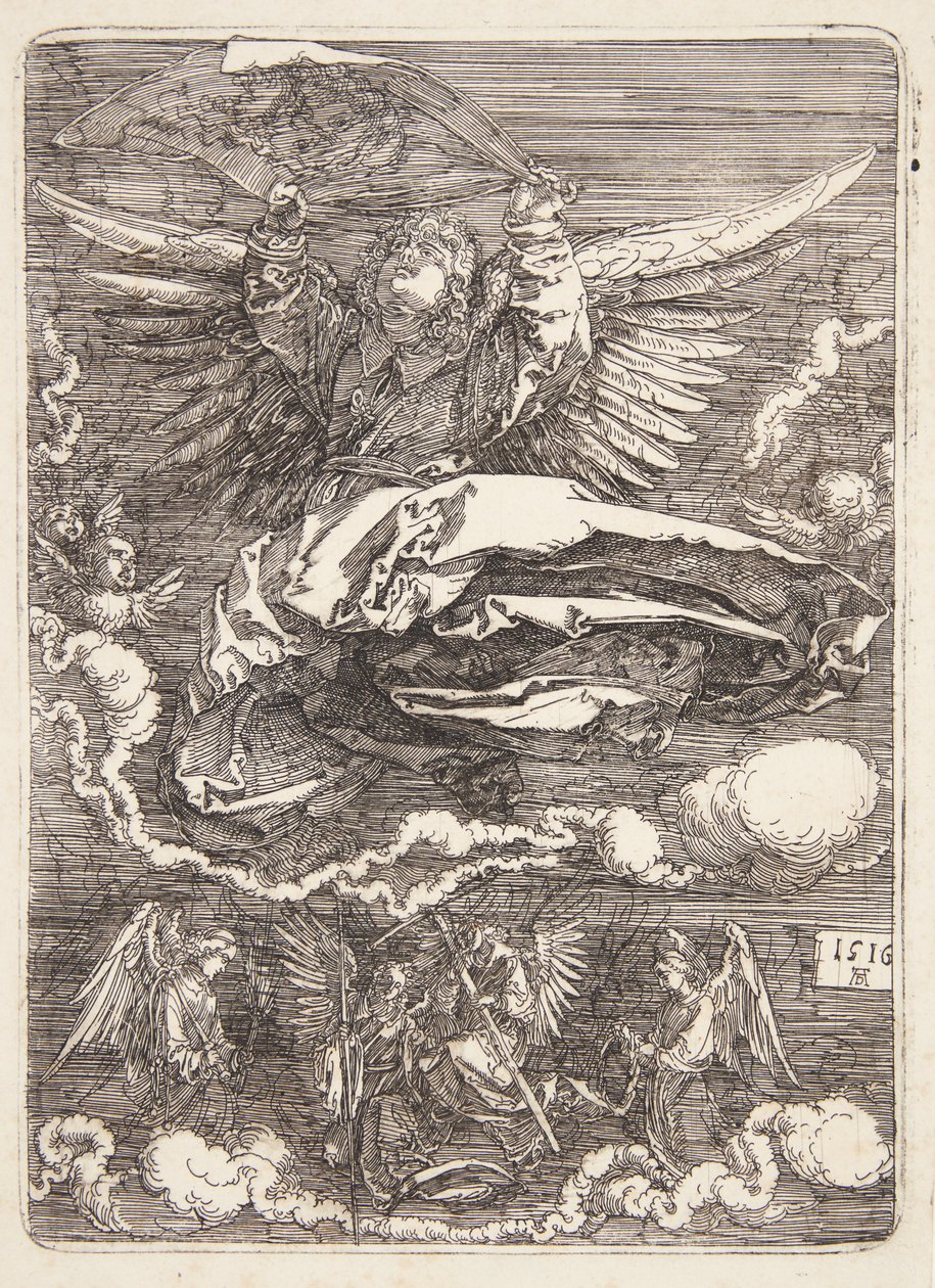 Egy angyal által kiterített sudarium alkotó: Albrecht Dürer