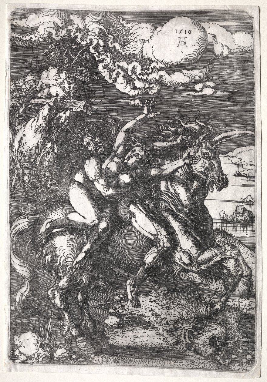 Az elrablás egy unikornison alkotó: Albrecht Dürer
