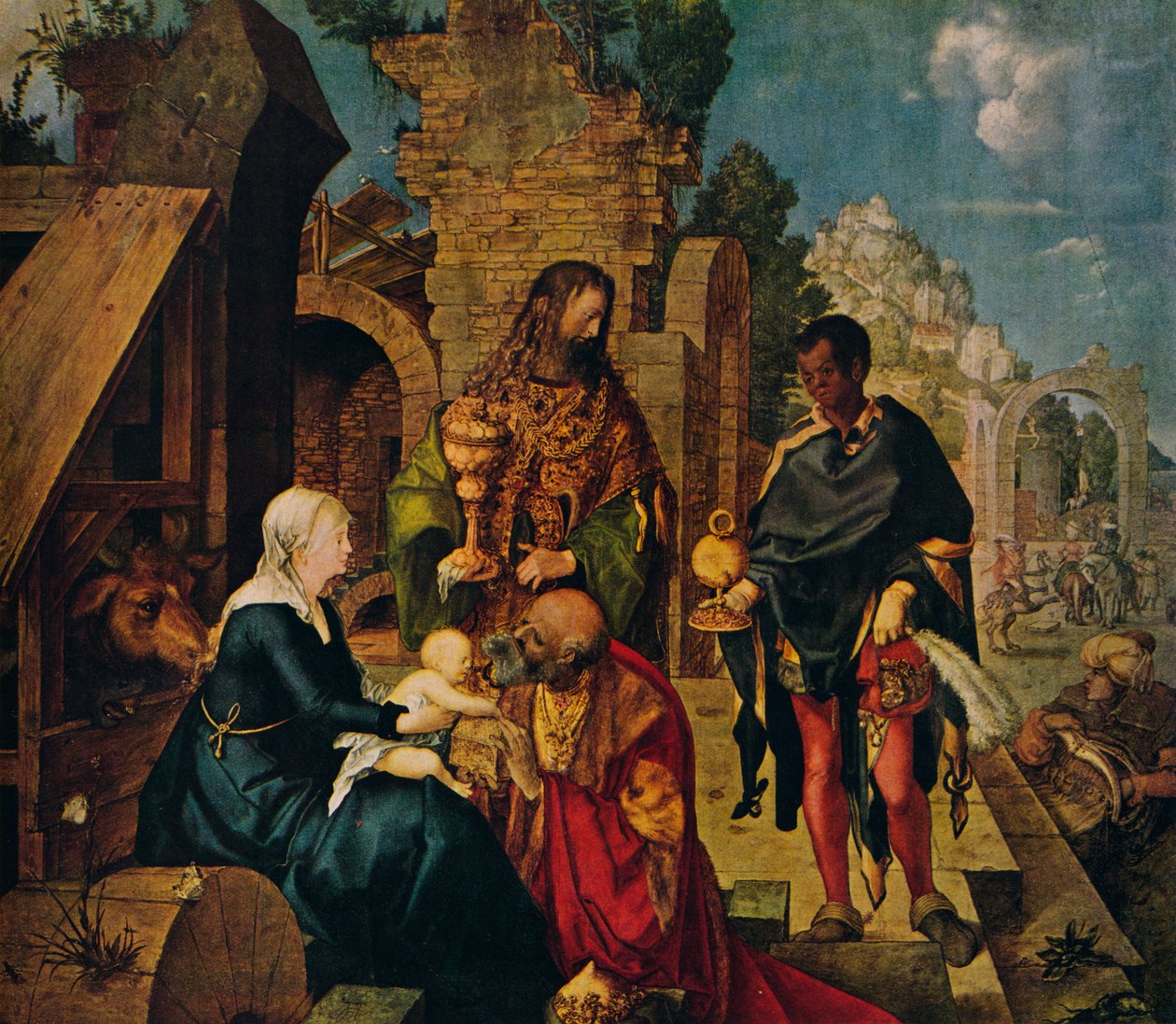 A mágusok imádása, 1504 alkotó: Albrecht Dürer
