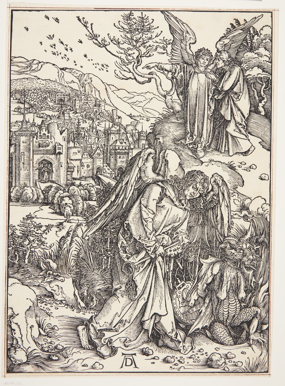 Az angyal Új Jeruzsálem Szent Jánost mutatja alkotó: Albrecht Dürer