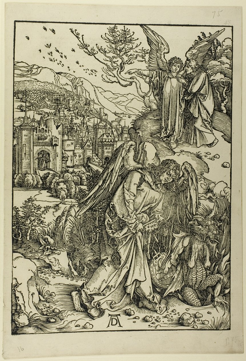 Az angyal a feneketlen gödör kulcsával, Az Apokalipszisből alkotó: Albrecht Dürer