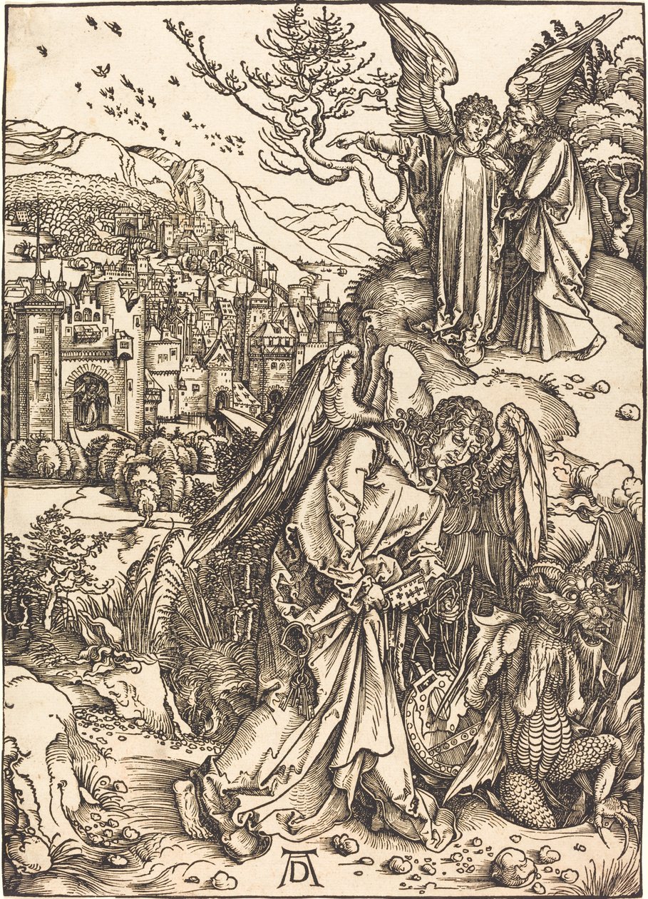 Az angyal a feneketlen gödör kulcsával alkotó: Albrecht Dürer
