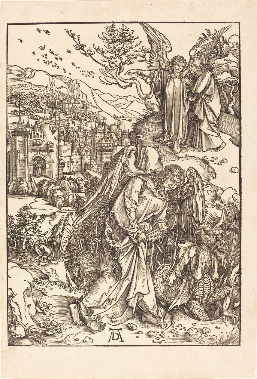 Az angyal a feneketlen gödör kulcsával alkotó: Albrecht Dürer