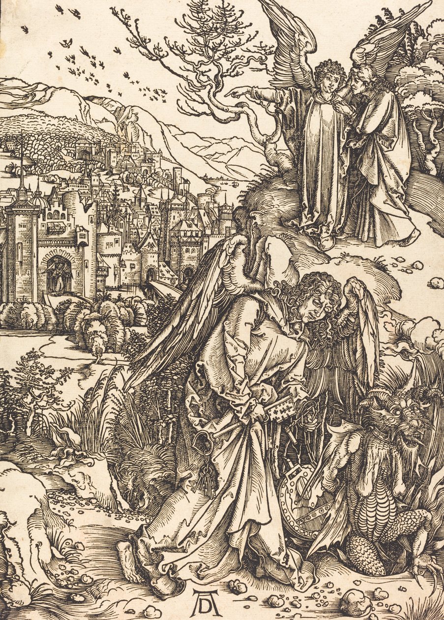 Az angyal a feneketlen gödör kulcsával, valószínűleg c. 14961498. alkotó: Albrecht Dürer