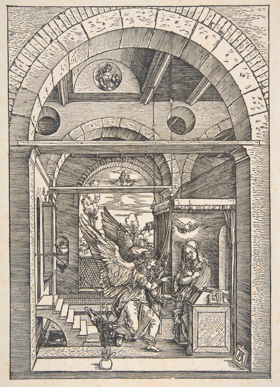 Angyali üdvözlet, "A Szűz élete" című sorozatból alkotó: Albrecht Dürer