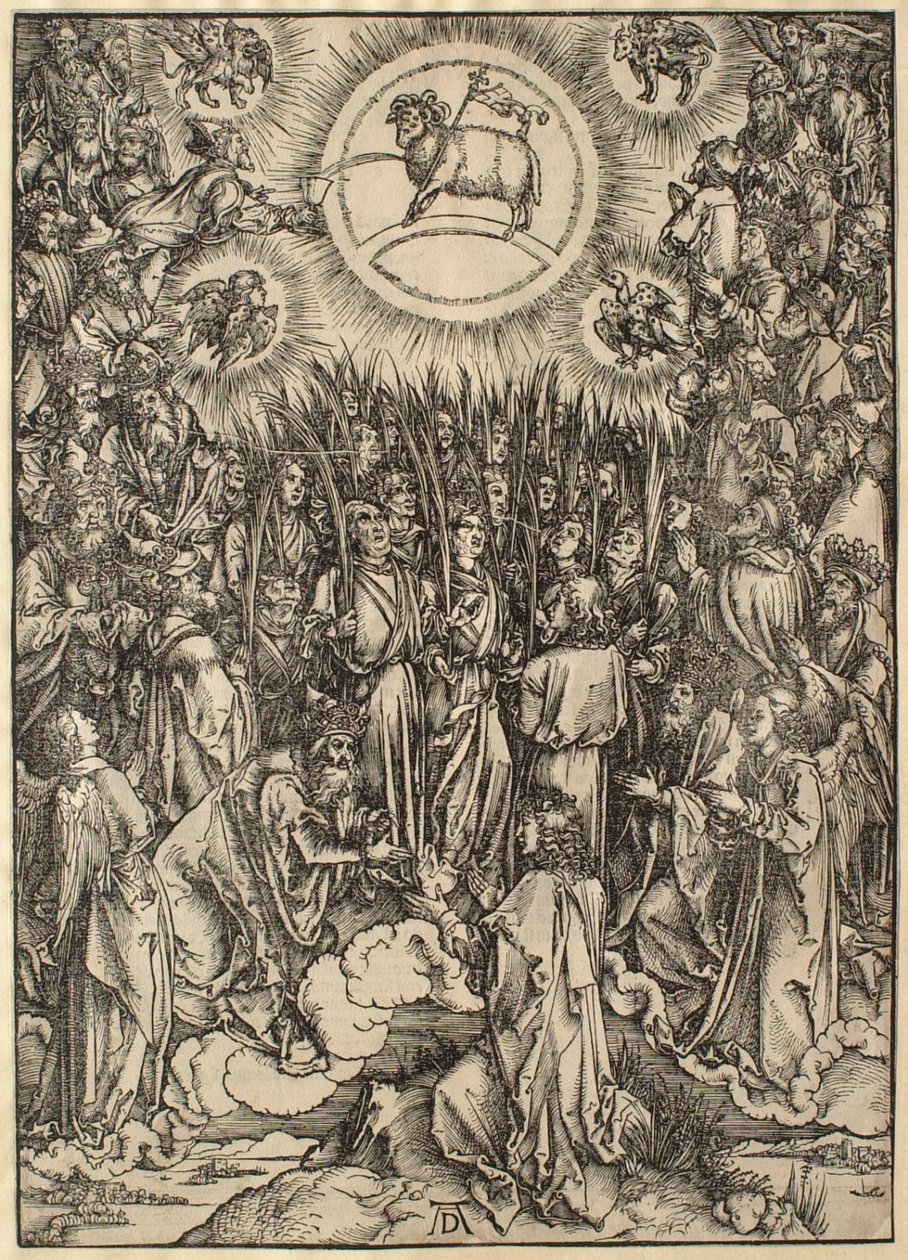Jelenések könyve: A Bárány imádása alkotó: Albrecht Dürer