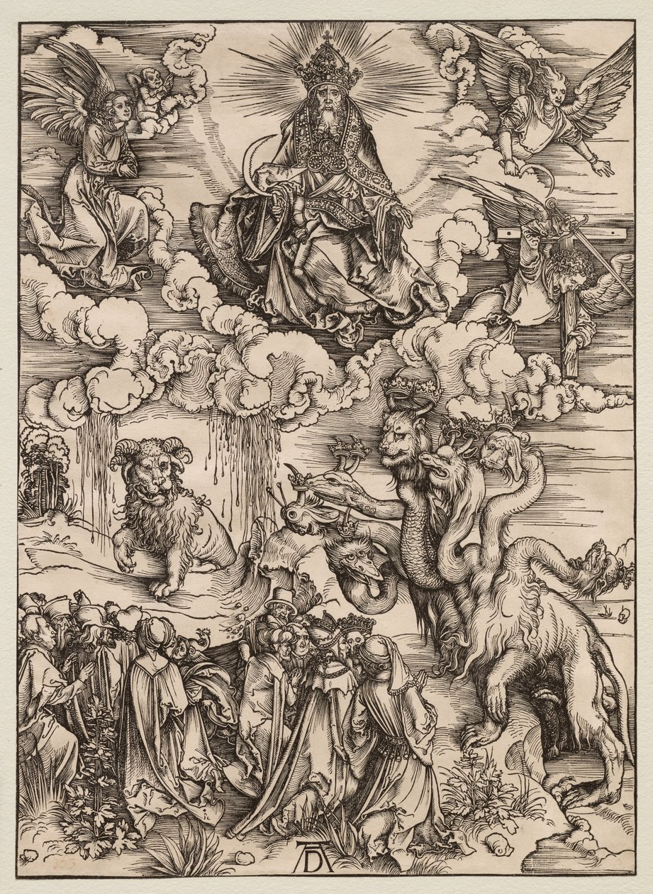 Az Apokalipszis: A fenevad két szarvval, mint a bárány alkotó: Albrecht Dürer