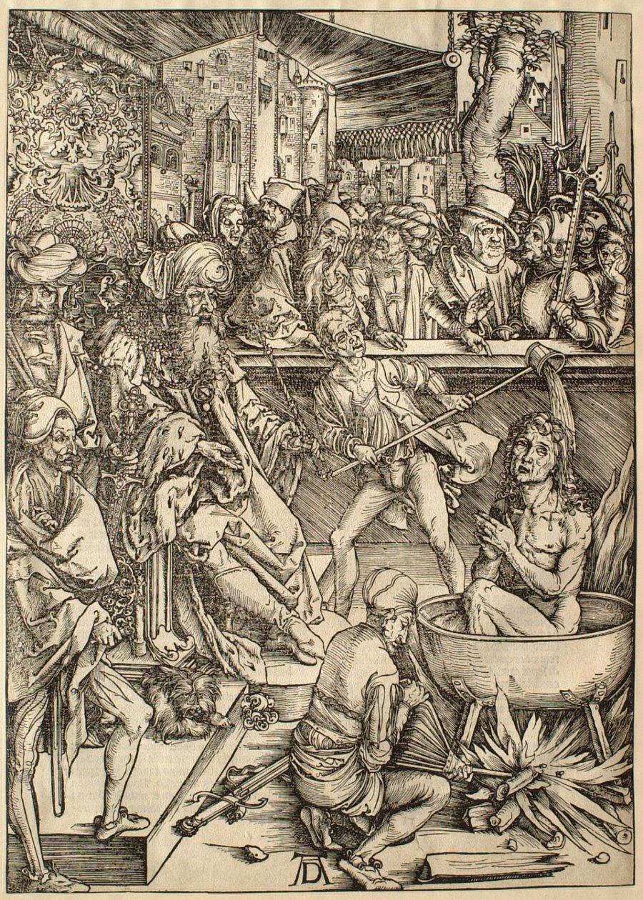 Az Apokalipszis: Szent János vértanúsága alkotó: Albrecht Dürer