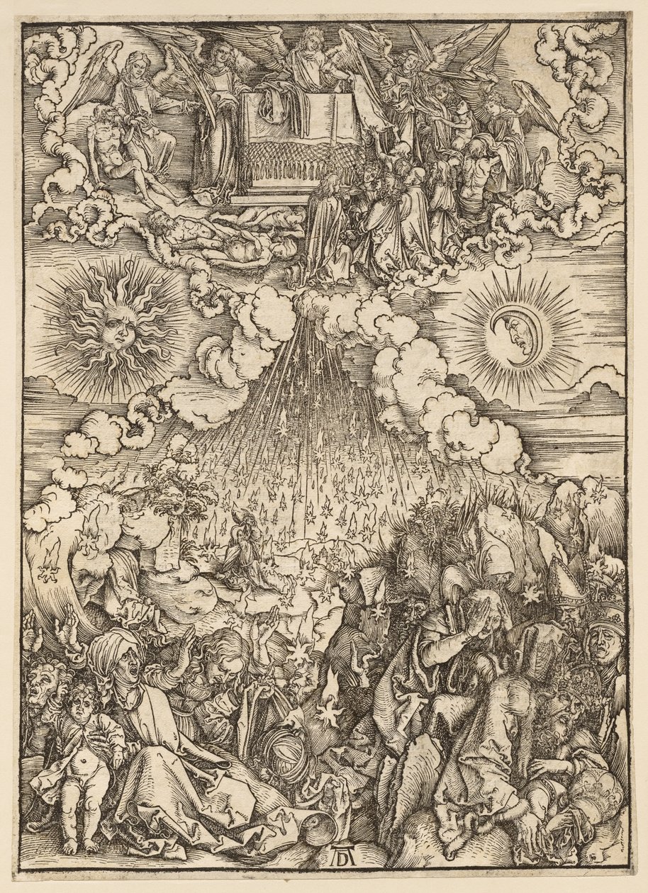 Az Apokalipszis: Az ötödik és hatodik pecsét felnyitása alkotó: Albrecht Dürer